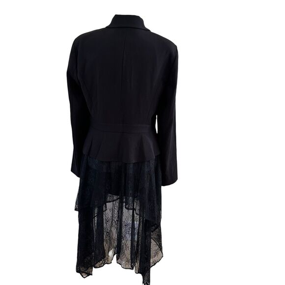 BCBGMAXAZRIA Women’s Lace Hem Double Breasted Blazer Black Size M NWT MSRP - Picture 2 of 9